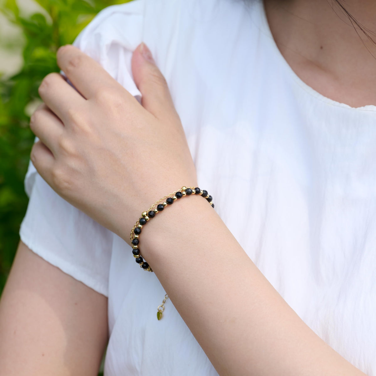 Farfume Black Obsidian Crystal Bracelet Beaded Bracelets for Women 4mm Natural Stone Beads Gemstone Handmade Jewelry Valentine's Day Gifts
