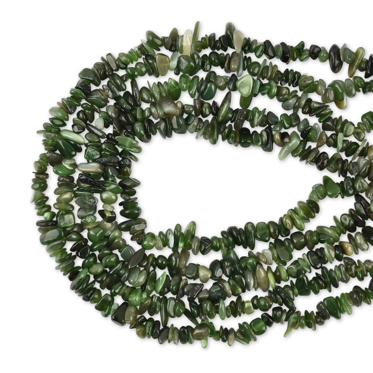 HAAMIIQII 5-8mm Natural Green Canada Jade Chips Beads Irregular Genuine Real Freeform Chip Stone Loose Gemstone Beads Energy Healing Crystal for Jewelry Making Strand 32 Inch