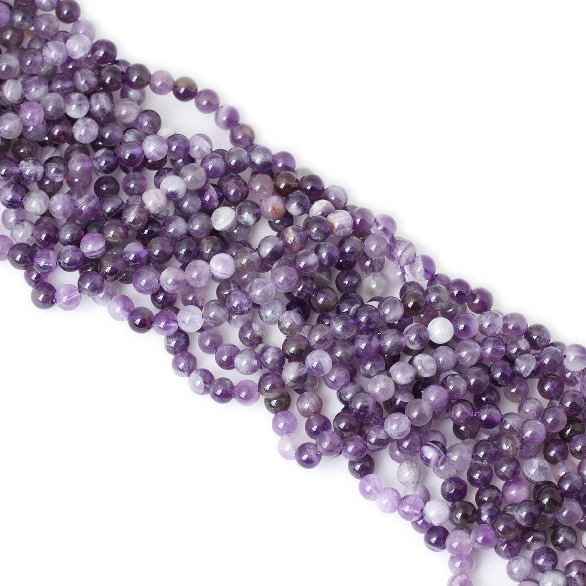 CHEAVIAN 60PCS 6mm Natural Dog Teeth Amethyst Gemstone Round Loose Beads Crystal Energy Stone Healing Power for Jewelry Making 1 Strand 15"