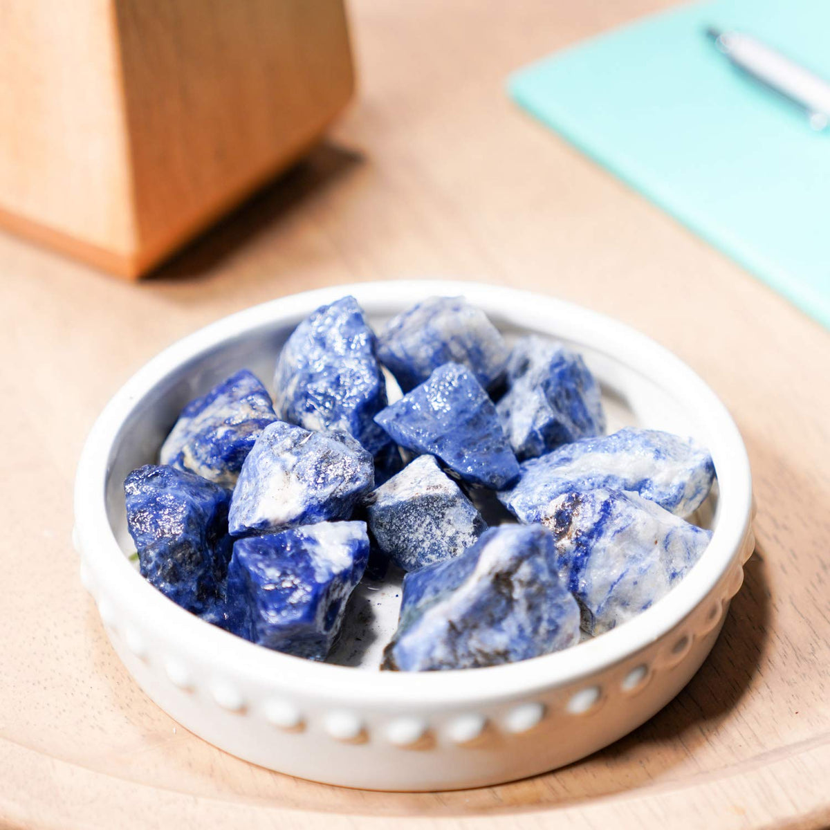 Crystal Allies 1 Pound Bulk Rough Blue Sodalite Reiki Crystal Healing Stones Large 1"