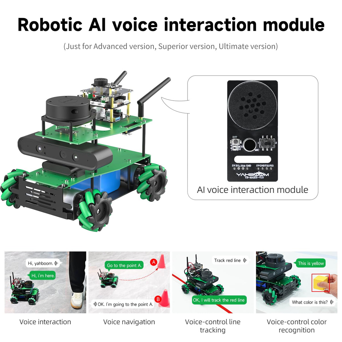Yahboom ROS2 Python Programming Robot Kit Jetson Powered Educational Robot AI Voice Module, Ubuntu AI Vision Mapping Navigation 360°Movement for Mechanical Engineers