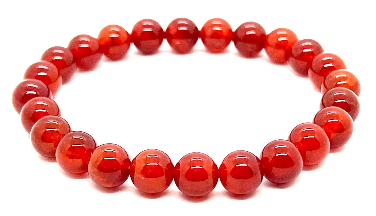 AWAKEN YOUR KUNDALINI Mindful Energy Fire Agate Bracelet – 8mm Beads Handmade Stretch Jewelry