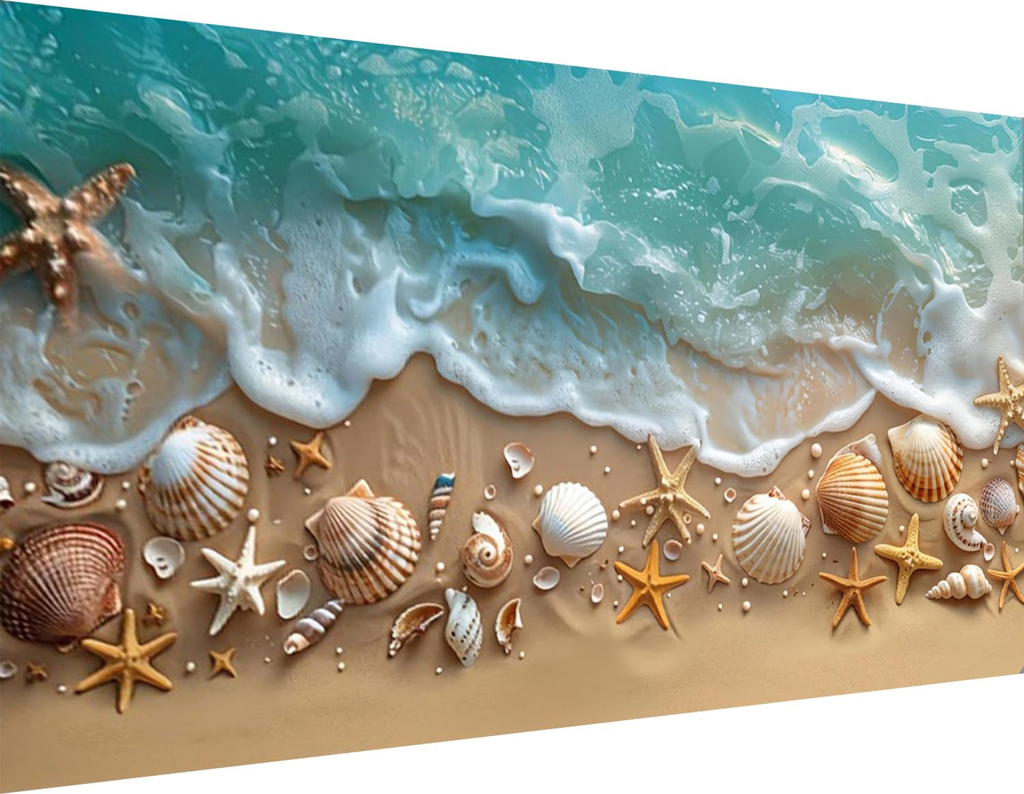 Beach Diamond Art Kits for Adults - 5D Seaside Shell Large Diamond Painting Kits for Adults,DIY Full Drill Crystal Rhinestone Gem Art Painting with Diamonds Home Wall Decor 23.6 X 15.7inch