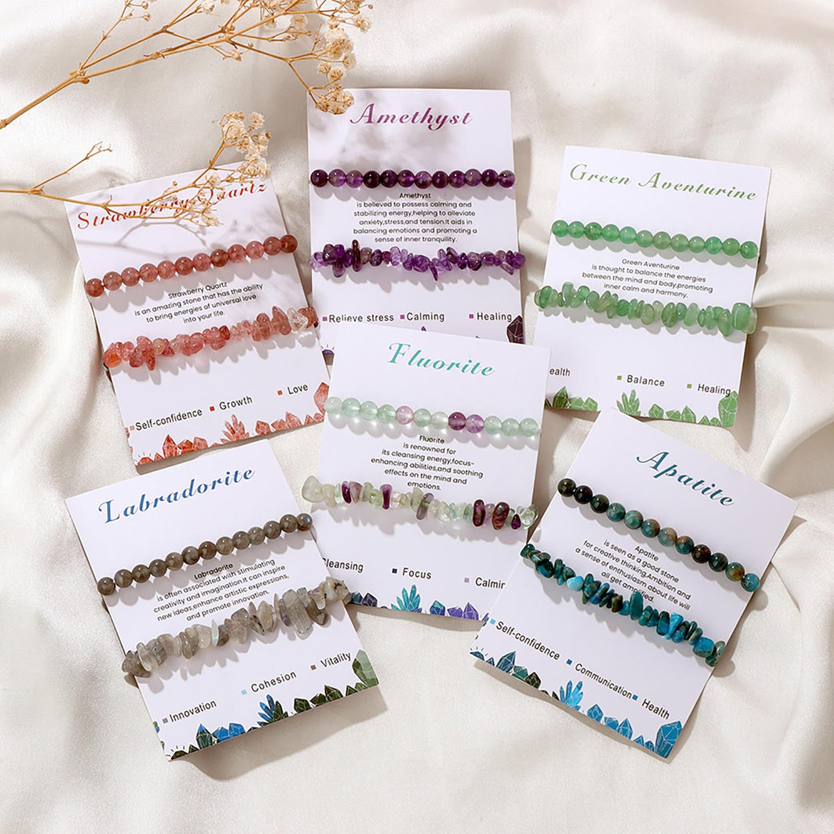 2Pcs Prehnite Bracelet for Women 6mm Handmade Adjustable Prehnite Beaded Bracelet Natural Stone Gemstone Bracelets Prehnite Crystal Bracelet Healing Crystal Bracelet Prehnite Jewelry for Women Men