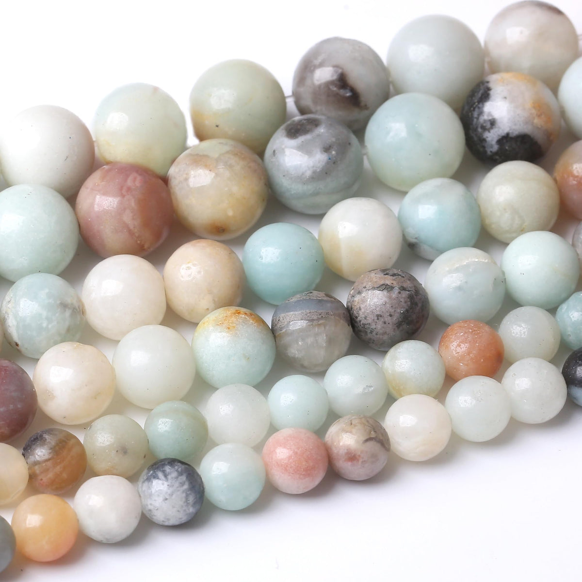 8MM Amazonite Beads Round Loose Beads Natural Gem Beads Crystal Energy Stone Beads for Jewelry Making DIY Bracelet Necklace