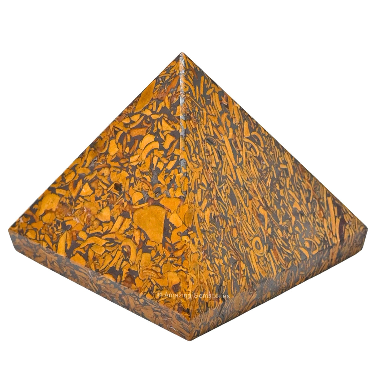 Amazing Gemstone Mariyam Jasper Pyramid Crystal Healing Stones - 1.5" Great Pyramid Figurine of Natural Stone Pyramid for Meditation, Reiki, Chakra Balancing and Crystal Pyramids Grid