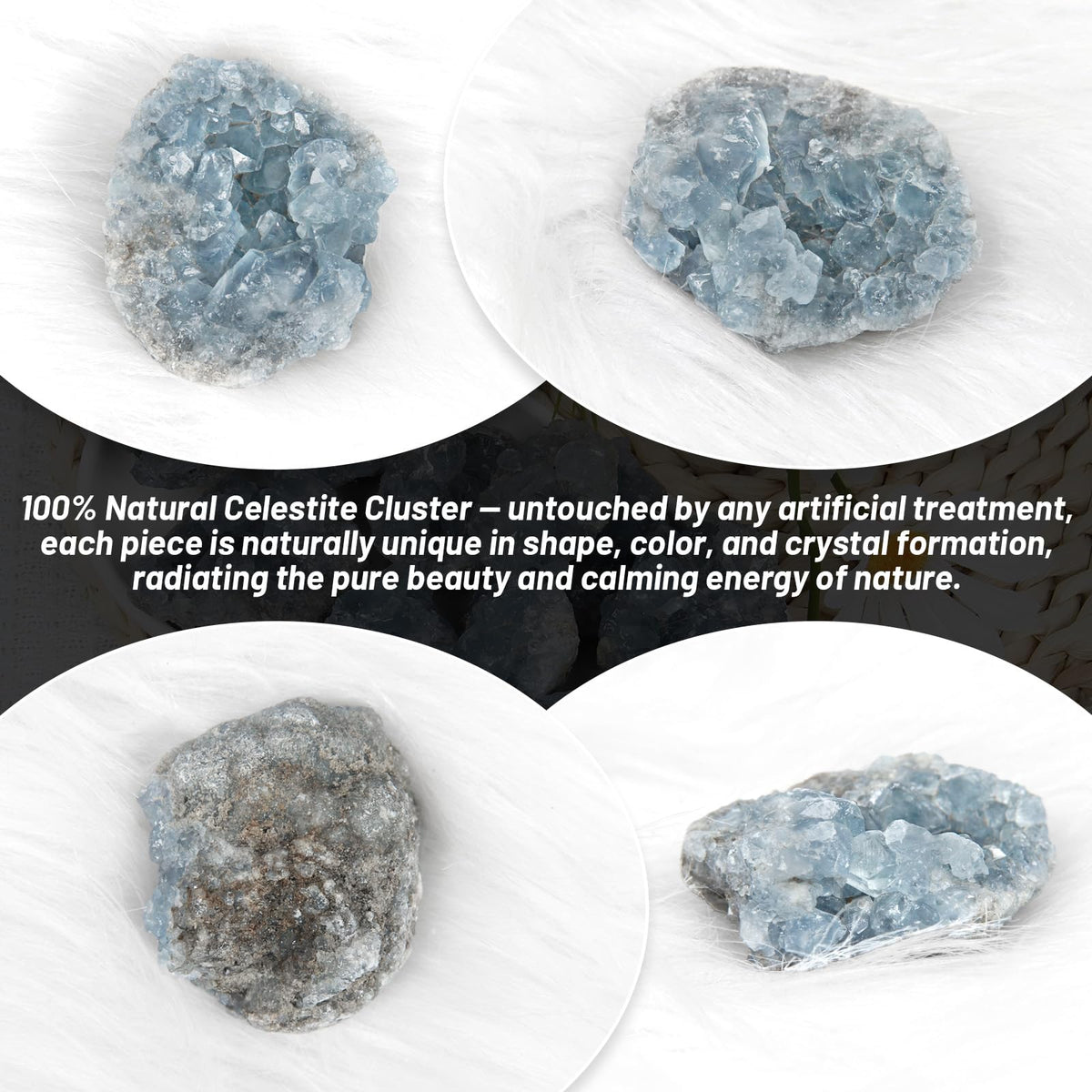 1.1lb Bulk Raw Celestite Cluster Rough Crystal-Natural Celestite Cluster Raw Stones Crystal for Tumbling, Cabbing, Fountain Rocks, Decoration, Polishing, Wire Wrapping, Wicca & Reiki Crystal Healing