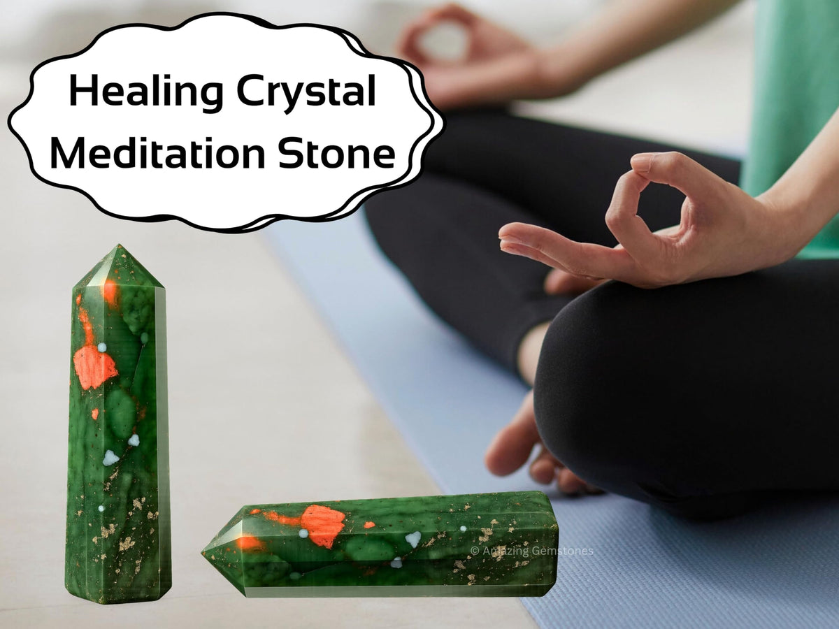 Amazing Gemstone African Bloodstone Crystal Towers ~ Natural Healing Crystal Point Obelisk for Reiki Healing and Crystal Grid (2" to 3" Inch)