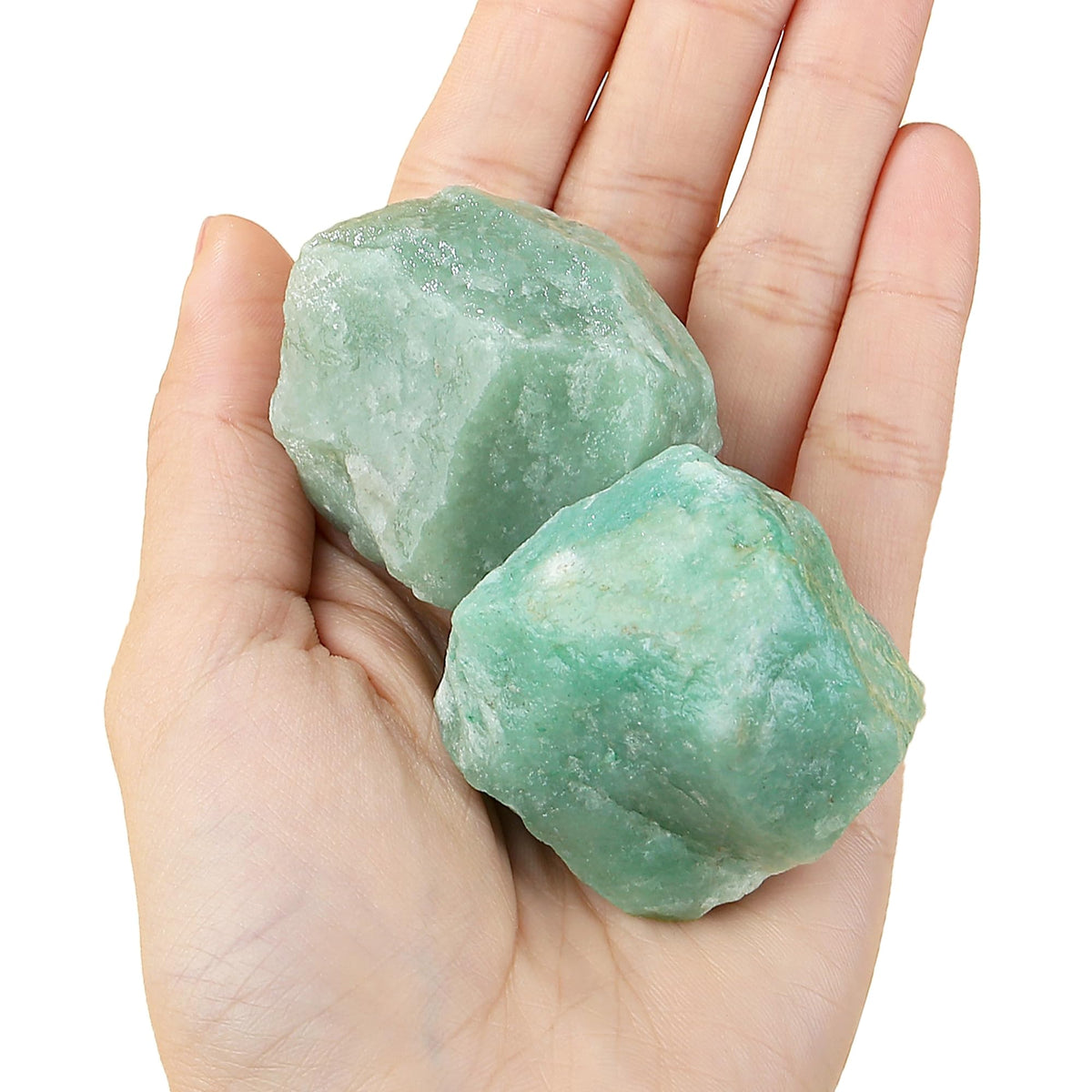 YATOJUZI Green Aventurine 1.8-2.2" Natural Raw Stones and Healing Crystals Large Stone Rough Crystal Rocks for Tumbling Cabbing Polishing Fountain Rocks Decoration 1PCS