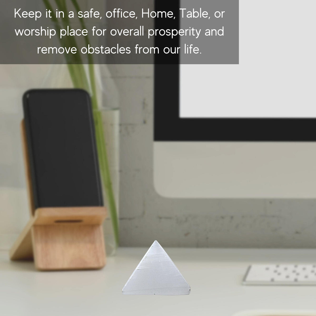 Amazing Gemstone Selenite Pyramid Crystal Healing Stones - 1" Great Pyramid Figurine of Natural Stone Pyramid for Meditation, Reiki, Chakra Balancing and Crystal Pyramids Grid