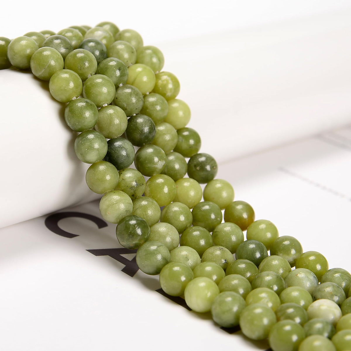 65Pcs 6mm Green Jade Natural Round Loose Real Stone Beads Gemstone Genuine for DIY Hand Made Craft Jewelry Bracelet Earring Necklace String Making Energy Healing Power