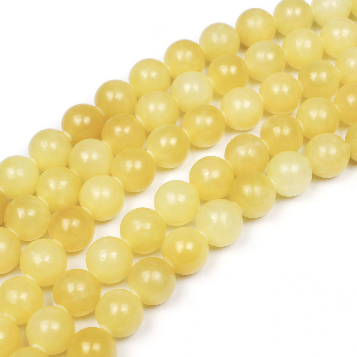 MJDCB Stone Beads Yellow Jade Round Loose Beads for Jewelry Making DIY Bracelet Necklace 4mm