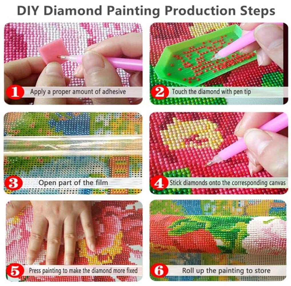 F-CANLAN 5D Diamond Painting Decorations Ornaments - Flower Calendar Decorated Desktop Diamond Art Painting by Numbers Calendar Decorated Desktop Diamond Art Kits for Adult Room Decor (19X18 CM)
