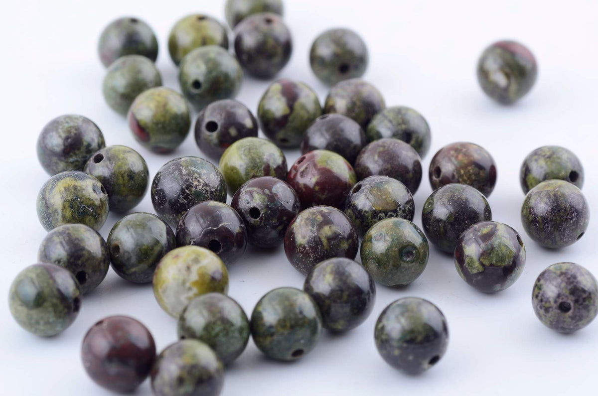 Natural Stone Beads 100pcs 6mm Dragon Blood Stone Round Genuine Stone Beading Loose Gemstone Hole Size 1mm DIY Smooth Beads for Bracelet Necklace Earrings Jewelry Making (Dragon Blood Stone Red,6mm)