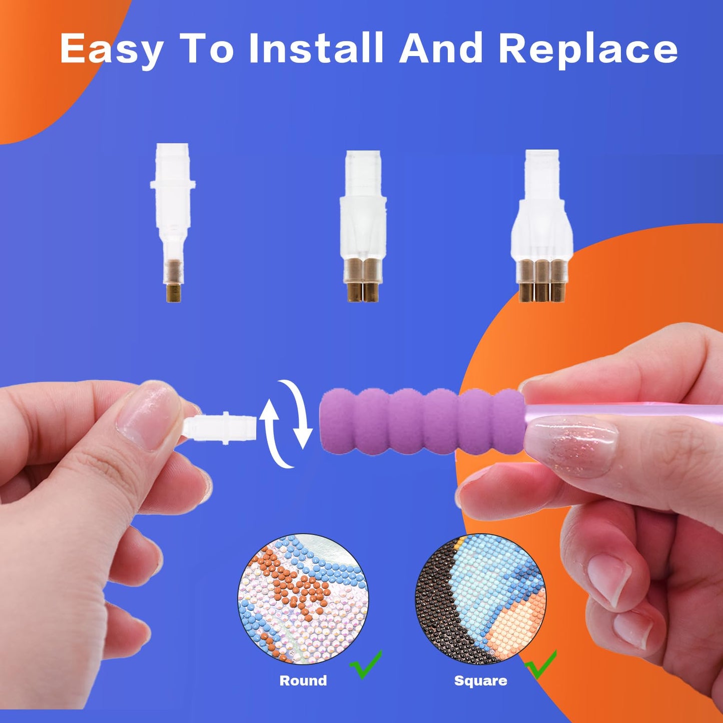 Zellina Electric Diamond Painting Pen, Vacuum Diamond Art Pens Tools and Accessories with Storage Tray, for Setting AB Stones Without Wax, Quiet and Long-Lasting (Purple)