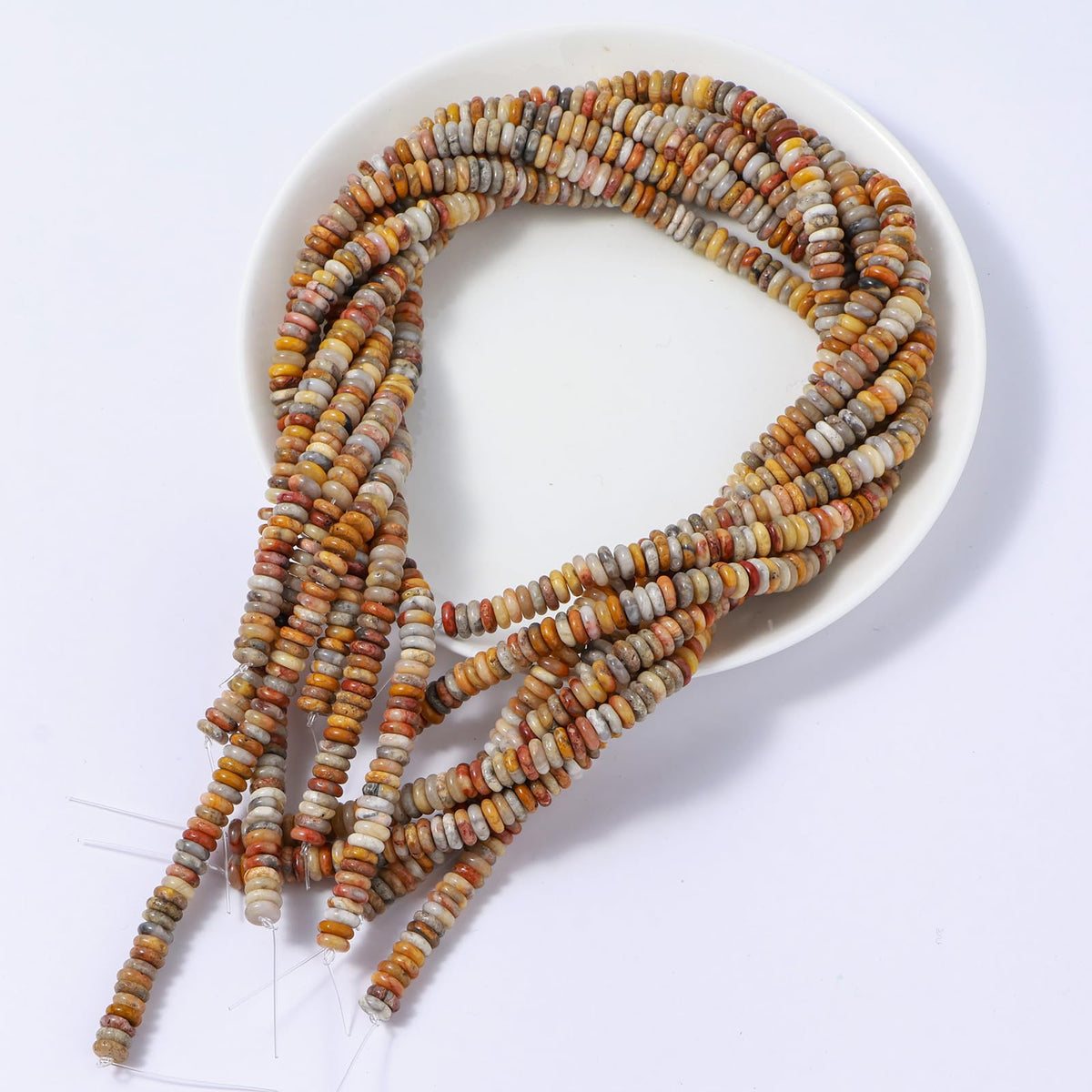 Natural Crazy Agate Disk Stone Spacer Beads 6x2mm 38cm/str Flat Rondelle Loose Semi Gemstone Caps for Making Bracelets Necklace