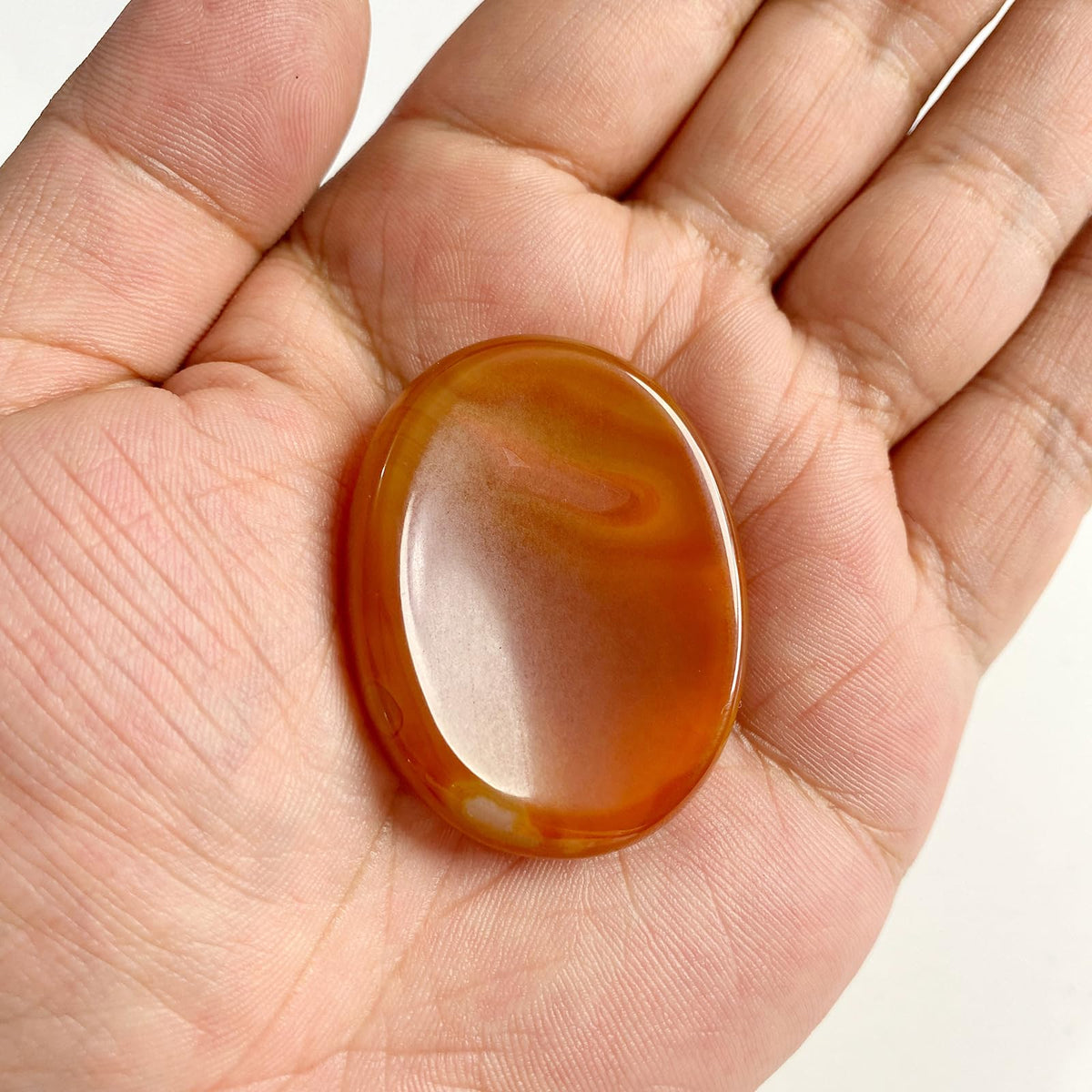 GolbalJew Carnelian Thumb Worry Stone for Anxiety Healing Crystals Sets, Hand Carved Crystals and Healing Stones, Meditation Crystal Reiki Natural Relax Palm Stone for Anxiety Therapy Relief