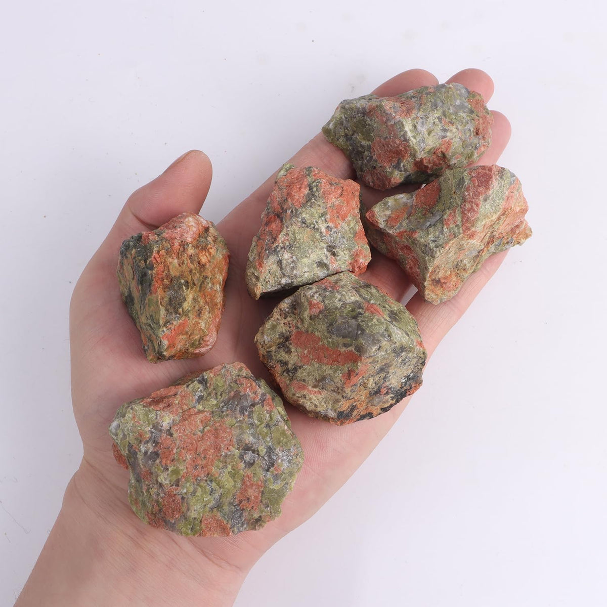 1LB Unakite Raw Crystals and Healing Stones Natural Rocks for Tumbling, Cabbing, Polishing, Wire Wrapping, Wicca & Reiki Crystal Healing
