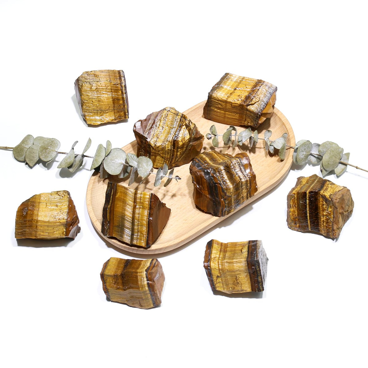 Nvzi Raw Tiger Eye Stone Crystals Bulk, Real Gemstones and Crystals, Rocks and Minerals, Healing Crystals, Quartz Crystals and Healing Stones, Cuarzos Originales De Energia Y Piedras(1LB)