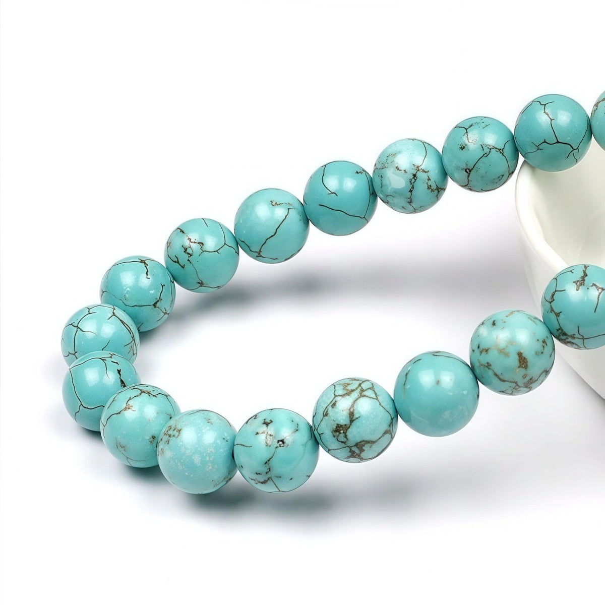 MJDCB Best Sellers Stone Beads Turquoise Round Loose Beads for Jewelry Making DIY Bracelet Necklace (6mm)