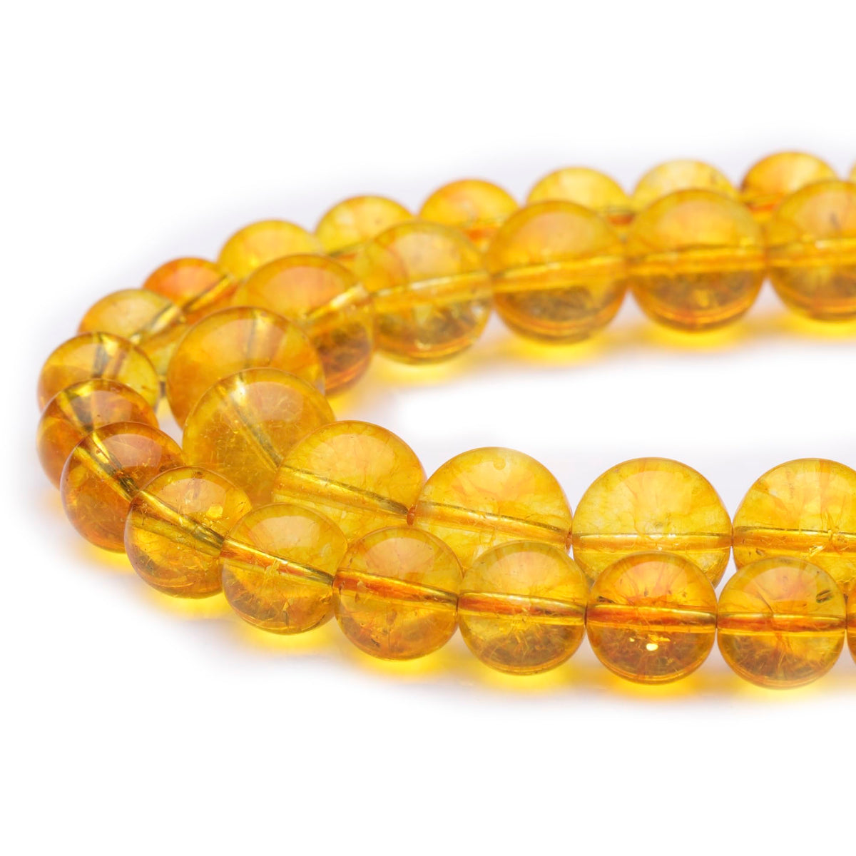 Youngbling Natural Crystal Beads for Jewelry Making,8mm Citrine Polished Round Smooth Stone,Genuine Real Stone Red Beads for Bracelet Necklace 15 Inch
