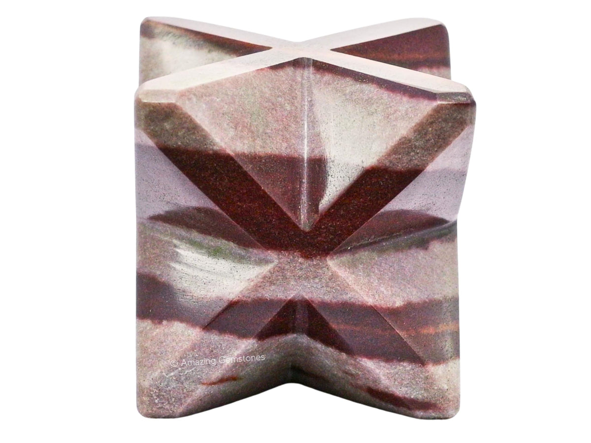 Amazing Gemstone Narmada Shiva Lingam Merkaba Crystal - 1.5 Inches Metaphysical Merkaba Star for Meditation - Energetic Tetrahedron Crystal and Healing Stones and Healing (35-40mm)