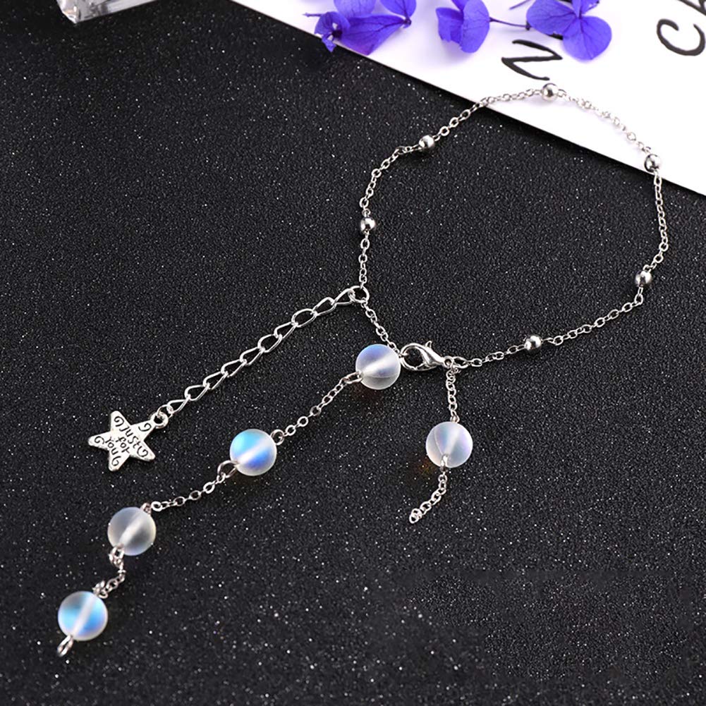 UUYYEO Matte Crystal Glass Mermaid Aurora Moonstone Beads for Jewelry Making - 8 mm, 100 pcs