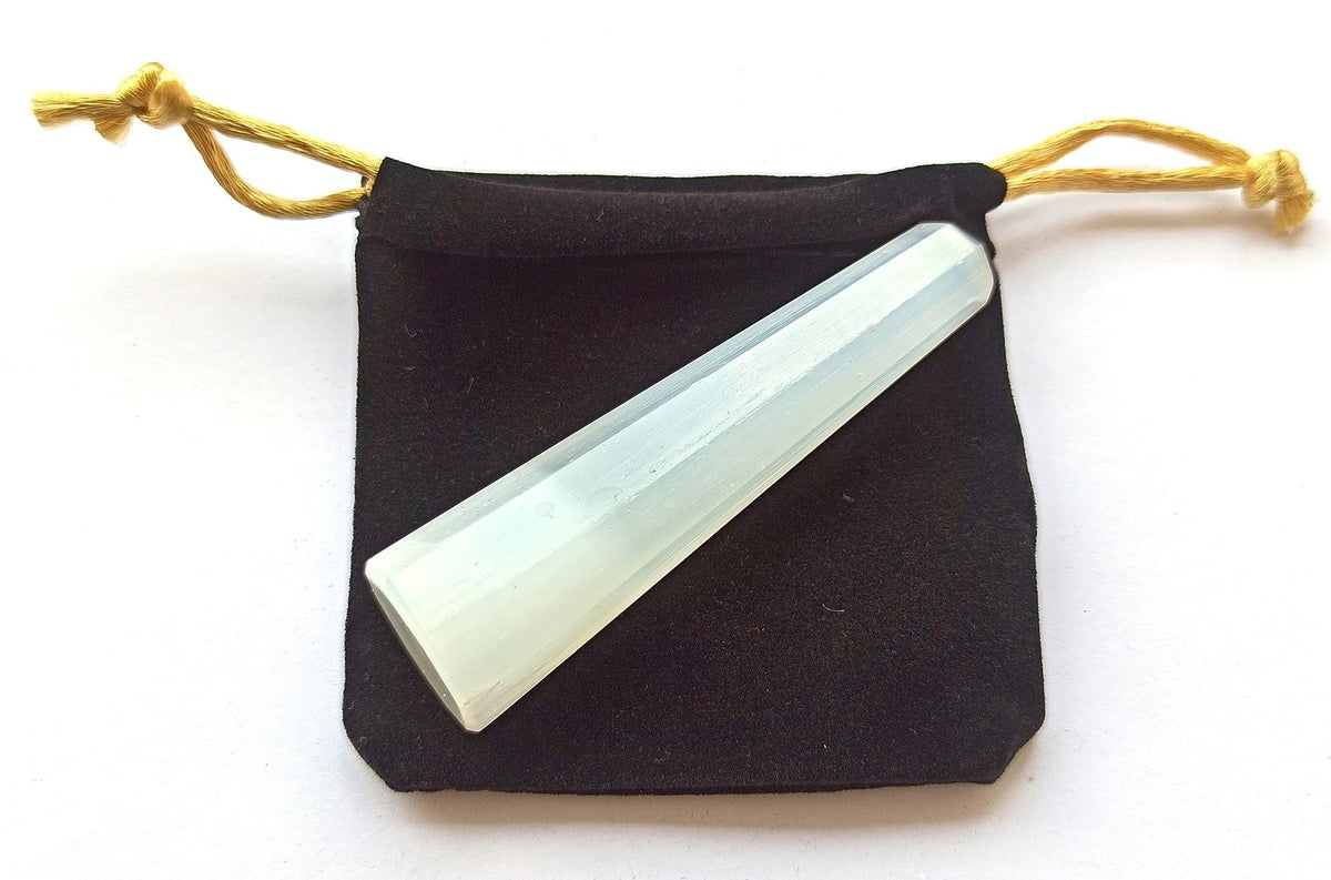 WholesaleGemShop 70 mm (3 Inch) Selenite Gemstones Obelisk Tower Jumbo Facet Aura Rock Crystal Natural Polished Earth Wand Spirit