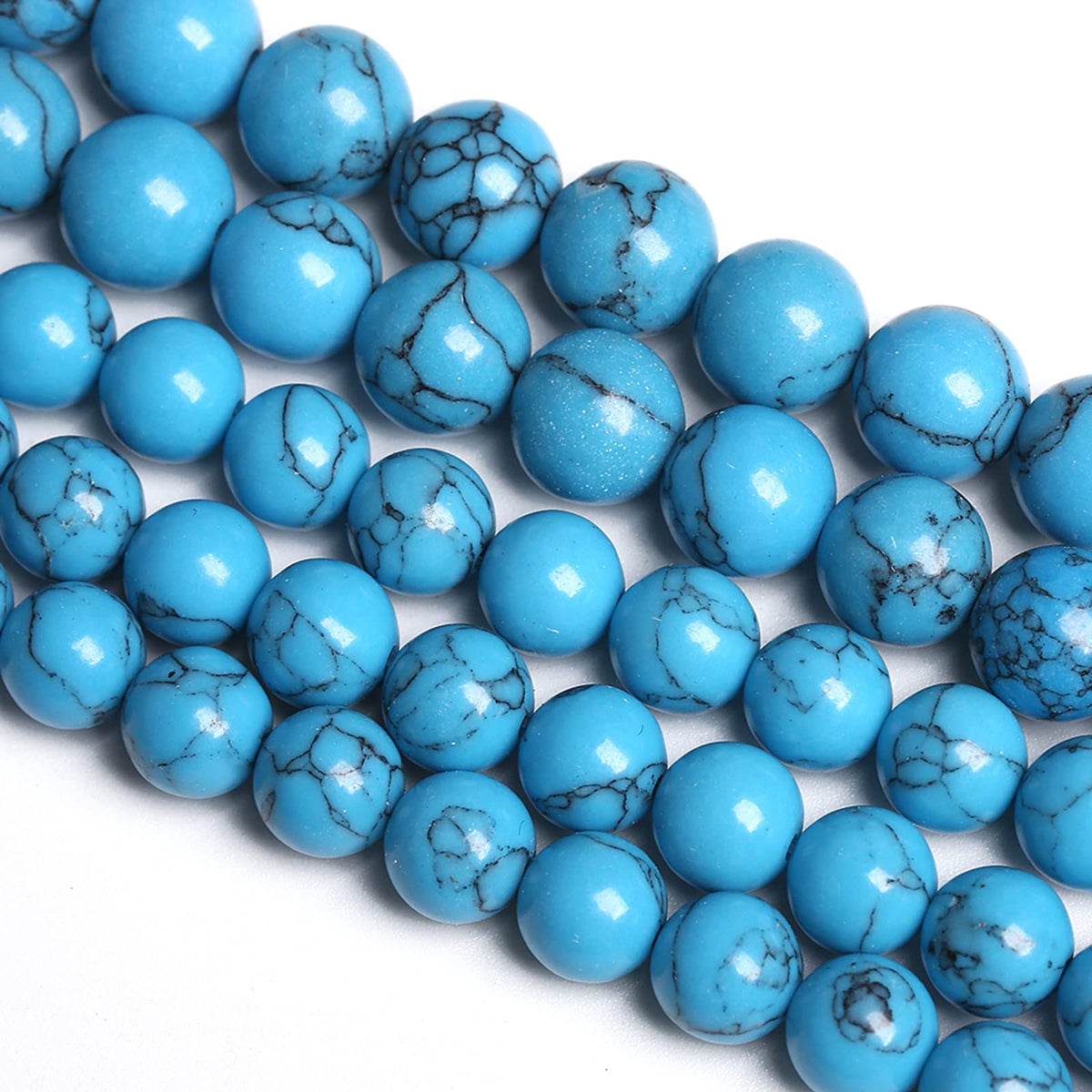 8MM 46PCS Blue Turquoise Spacer Loose Beads for Jewelry Making DIY Bracelet Necklace