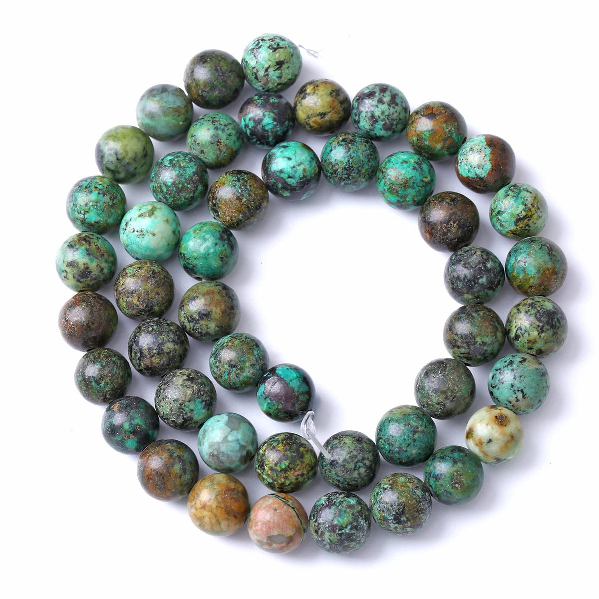8MM 45PCS Natural Stone Green African Turquoise Spacer Loose Beads for Jewelry Making DIY Bracelet Necklace