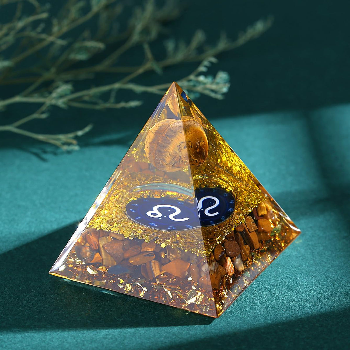 YATOJUZI 12 Zodiac Leo Birthday Gifts for Women Men Tigers Eye Healing Crystals Natural Crystal Stones Gemstones Orgonite Chakra Reiki Lucky Energy Decor for Office Desk Decorations