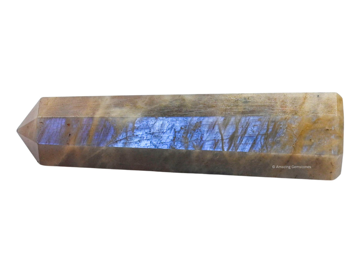 Amazing Gemstone Sun Moonstone Crystal Towers - Natural Healing Crystal Point Obelisk for Reiki Healing and Crystal Grid (3" to 4" INCH)