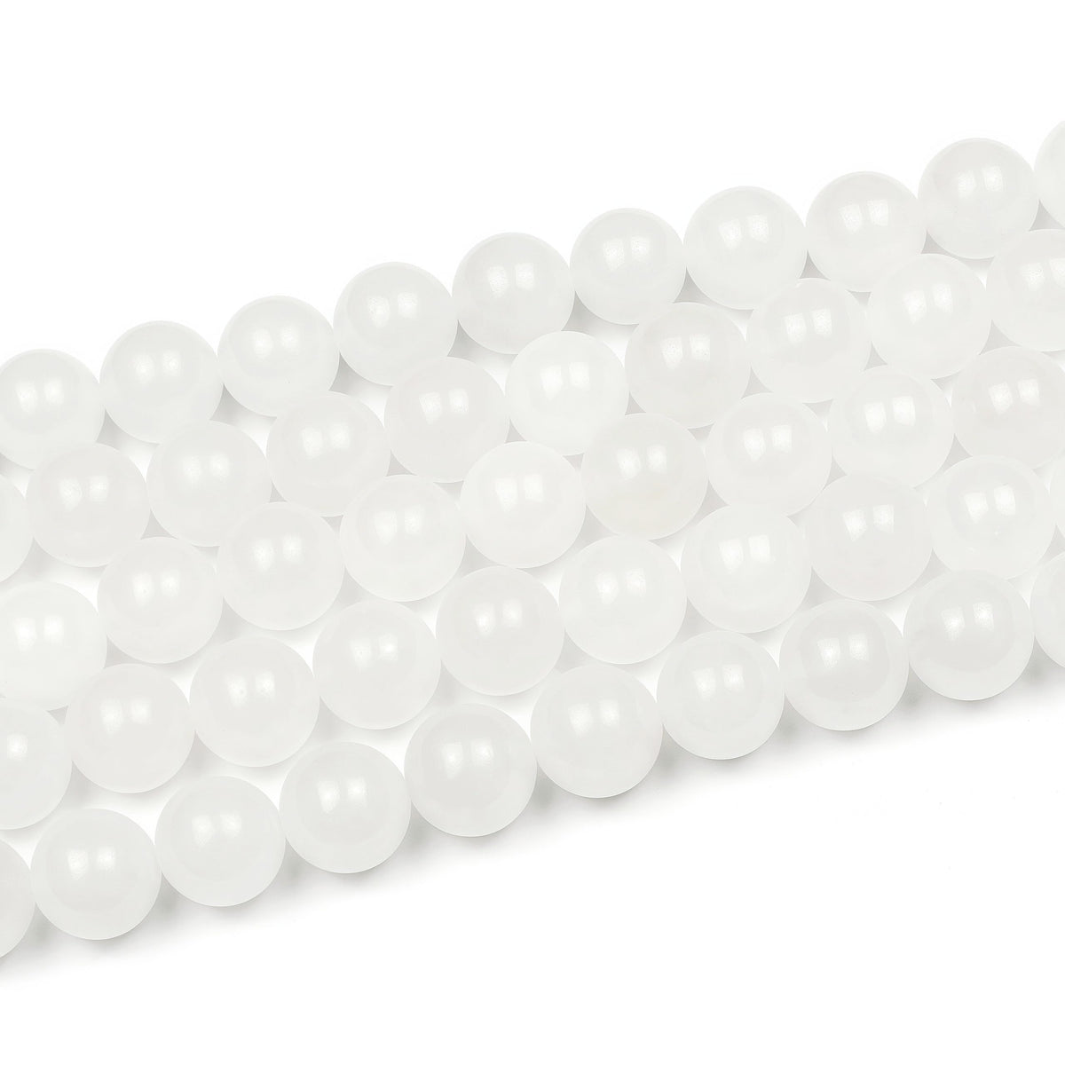 MJDCB Beads for Energy Bracelets Yoga Bracelet DIY Bracelet Natural Stone Beads White Jade 38 Pieces, 10mm