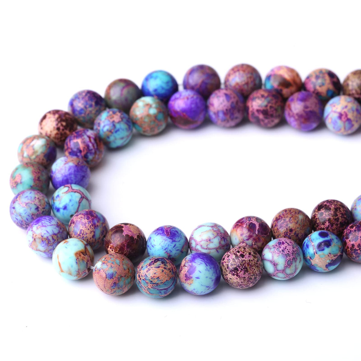 60PCS 6MM Natural Galaxy Sea Sediment Jasper Stone Beads Energy Healing Beads for DIY Jewelry Bracelet Necklace Making for Jewelry Making15Inch