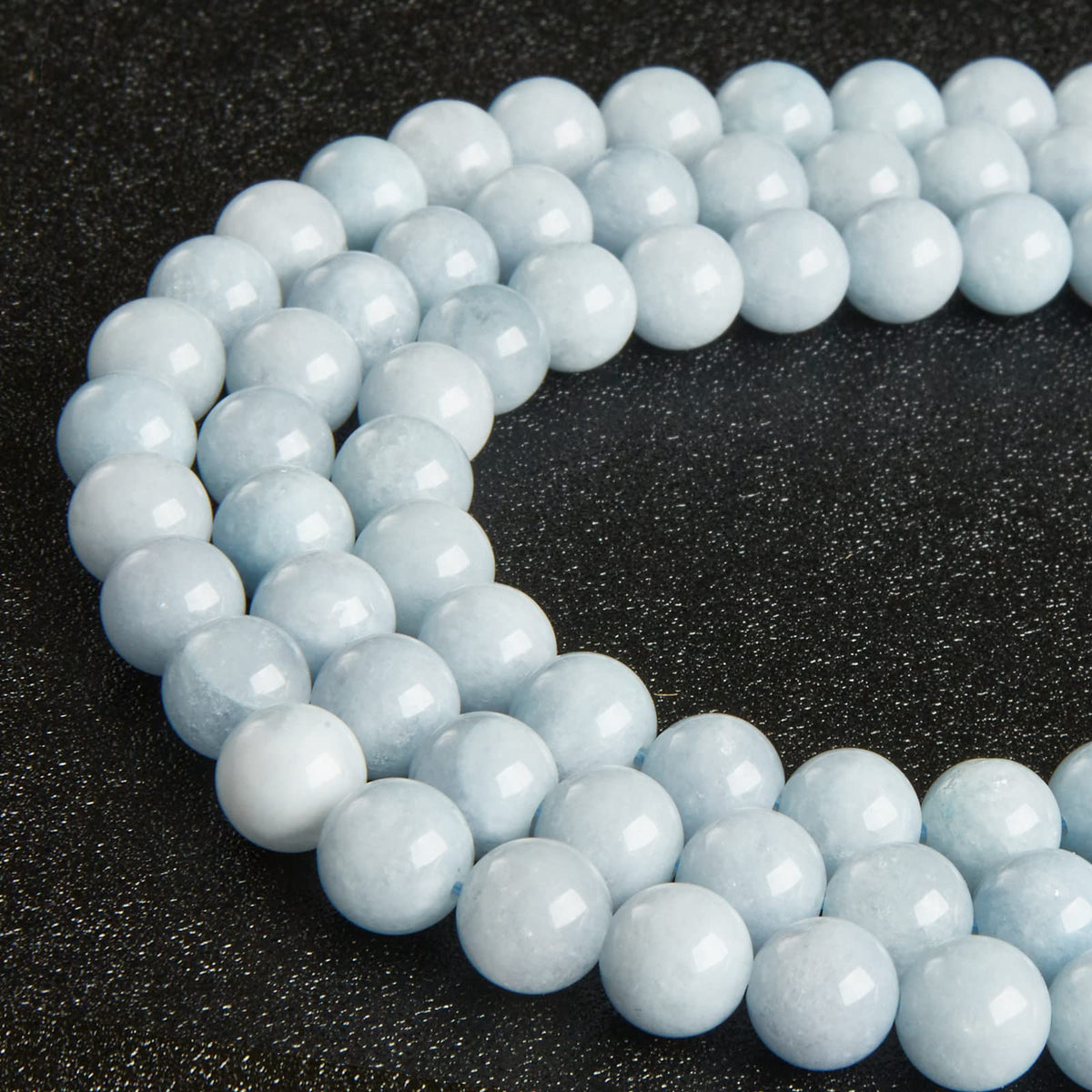 35pcs 10mm Natural Aquamarine Beads Gemstone Beads Round Loose Beads for Jewelry Making