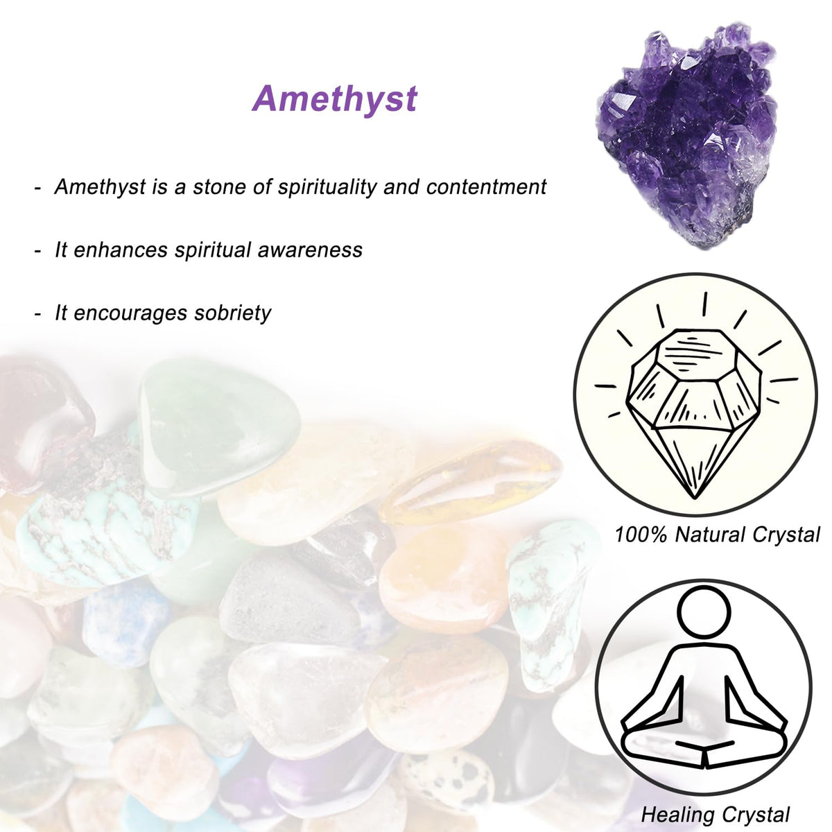 Erliway Natural Amethyst Crystal Cluster, 1.5''-2.4'' Amethyst Quartz February Birthstone, Raw Crystals and Healing Stones for Birthday Gift Reiki Healing Meditation Home Decor (0.11-0.13 lb)