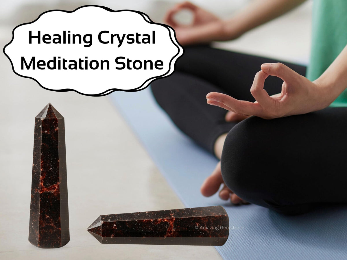 Amazing Gemstone Garnet Crystal Towers - Natural Healing Crystal Point Obelisk for Reiki Healing and Crystal Grid (3" to 4" INCH)