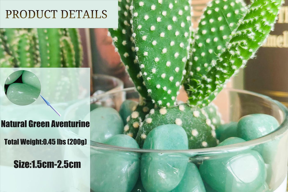 DUQGUHO Green Aventurine Healing Crystals Stones Set Natural Bulk Crystals Tumbled Polished Irregular Crystal Stones Bulk Rocks 0.45 lbs
