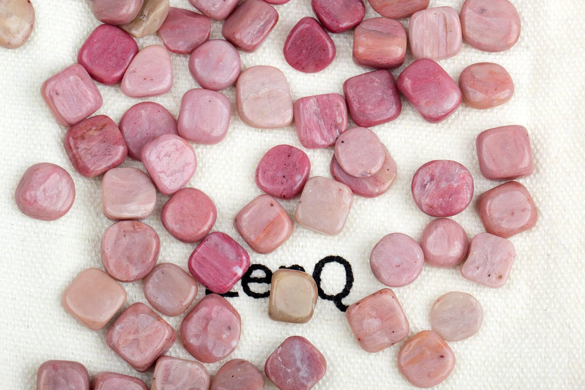ZenQ 1 lb Rhodonite Tumbled Stone Chips Crushed Natural Crystal Quartz Pieces