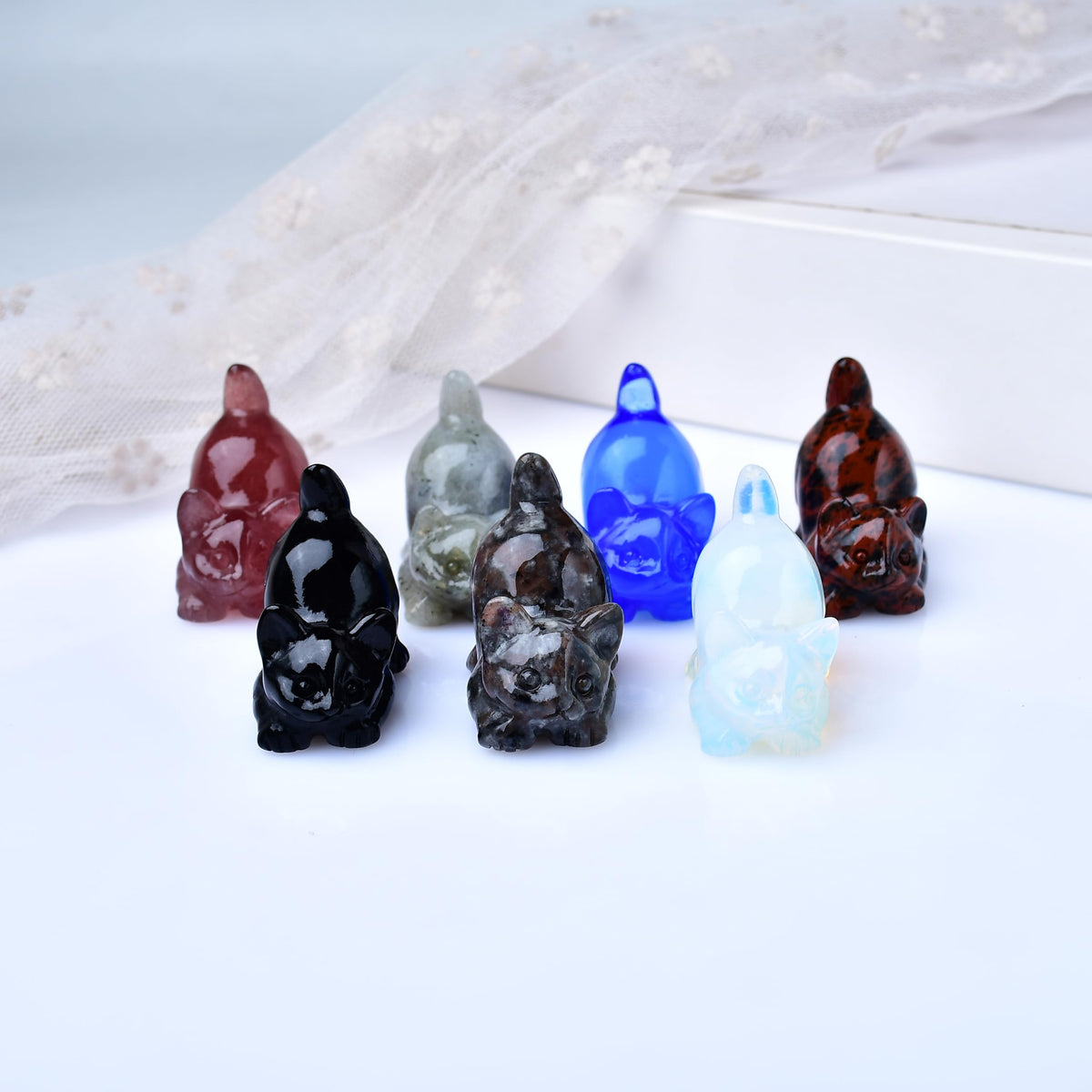 DZJXBZhu Obsidian Cat Crystal Statue Healing Crystal Reiki Meditation Pocket Gem Guardian Sculpture Home Study Table Desk Decor Collection Gift for Loved Ones