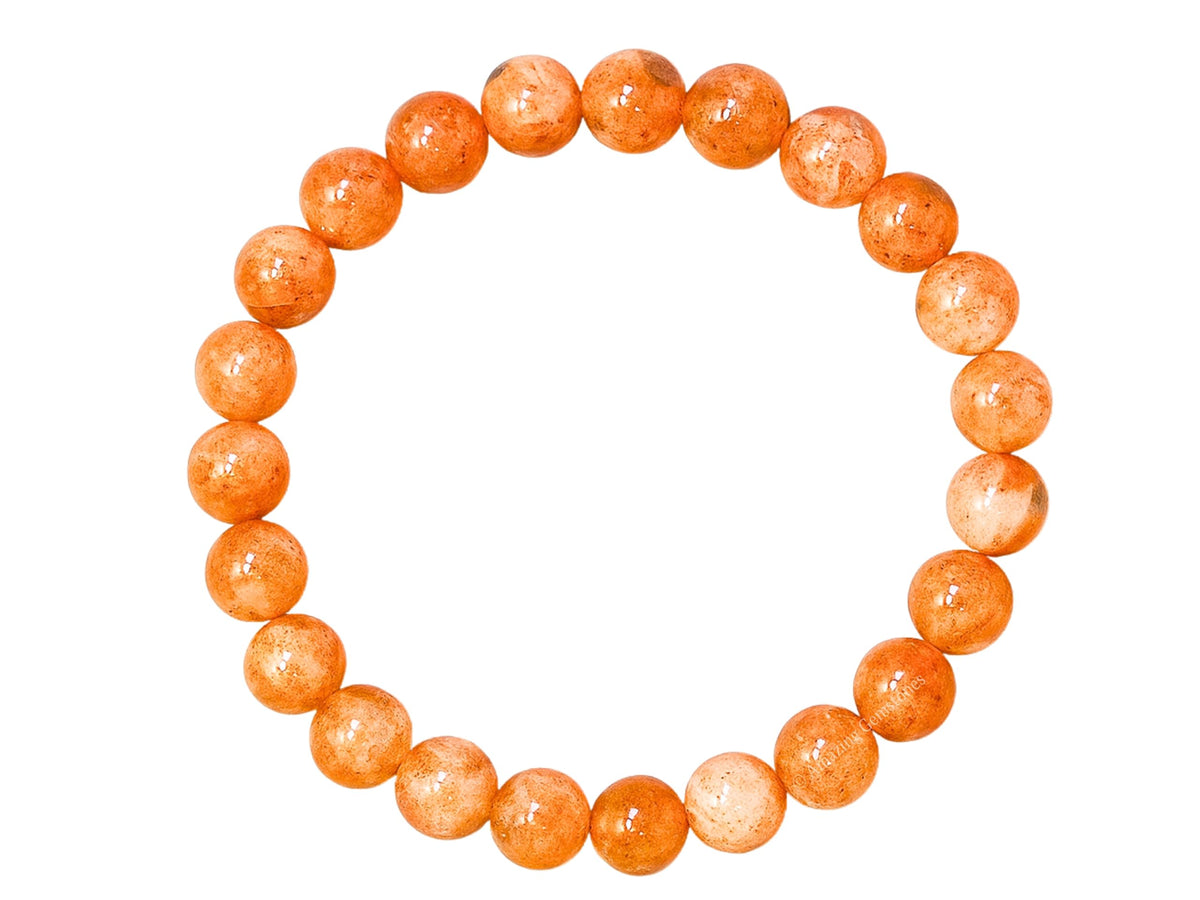 Amazing Gemstone Crystal Bracelet for Women Men's Gifts - Protection Healing Crystal Bracelet - 8mm Gemstone Beaded Stretchable Bracelet Pulseras Para Hombres Mujer Stocking Stuffers Mothers Day Gift (Sunstone)