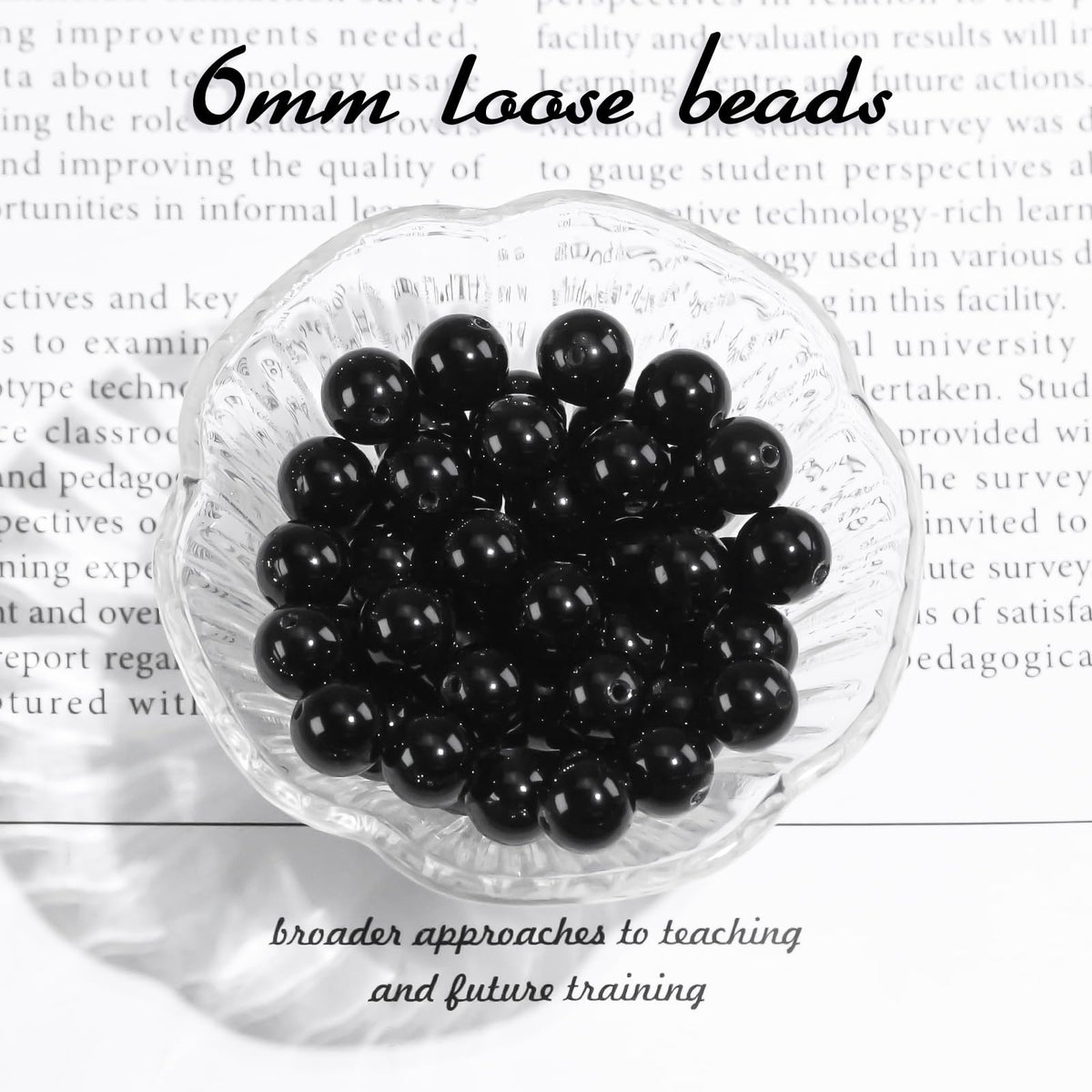 6mm Natural Gemstone Round Black Obsidian Loose Beads for Jewelry Making Bracelets Necklace Earrings Art Craft (60-62pcs/strand)