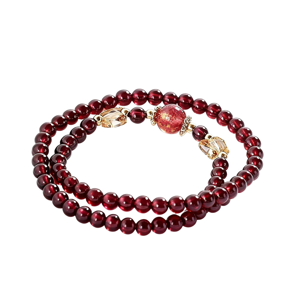 CNYTPE Garnet Bracelet for Women – Red Garnet Jewelry, Healing Crystal Bracelet, Handmade Gemstone Jewelry, Symbol of Love, Happiness & Harmony (4.5mm Garnet & Strawberry Quartz)