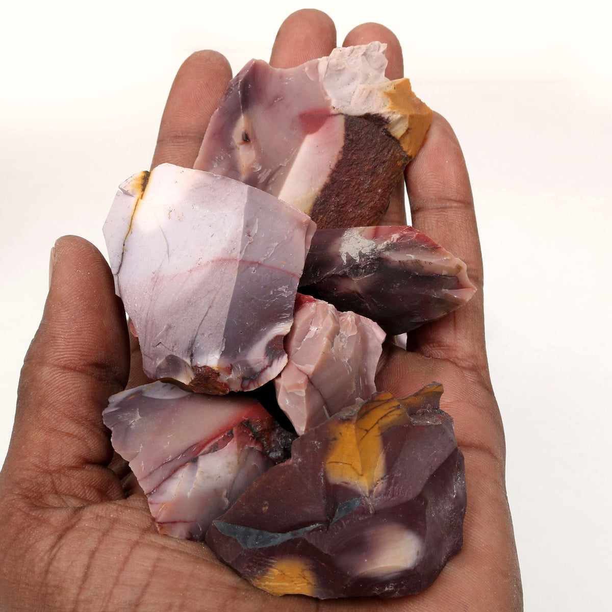 REAL-GEMS Natural Raw Healing Crystals Rough Stones for Tumbling, Cabbing, Polishing, Wire Wrapping, Wicca & Reiki Crystal Healing, Mix Gemstones,7 Chakra (Mookaite Jasper)