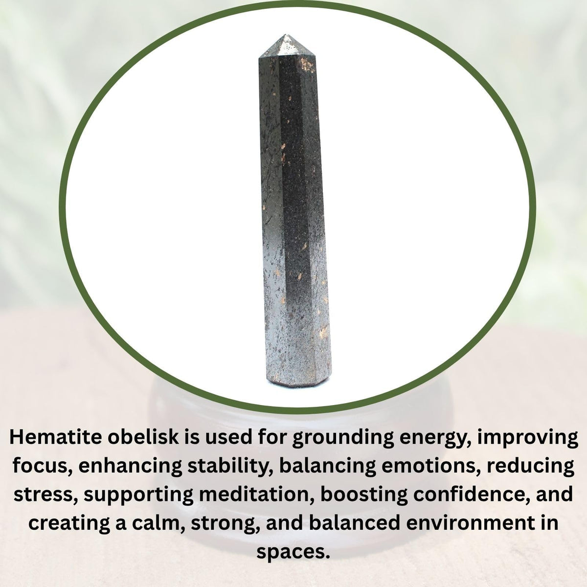 Jet Hematite Obelisk Tower (Approx. 3–3.5 Inch) – Natural Metallic Grey Crystal Polished Gemstone Decorative Piece for Home & Office