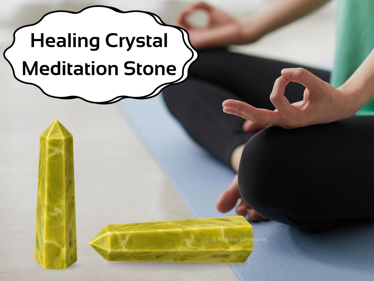Amazing Gemstone Serpentine Crystal Towers - Natural Healing Crystal Point Obelisk for Reiki Healing and Crystal Grid (3" to 4" INCH)