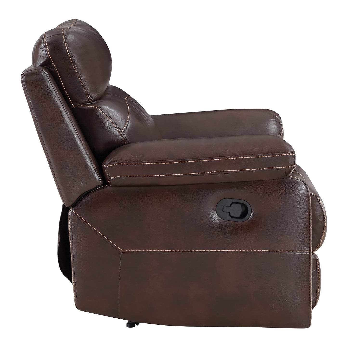 OSP Home Furnishings Bryson Ultra Soft Faux Leather Recliner with Premium Plush Padding and Manual Recline, Espresso