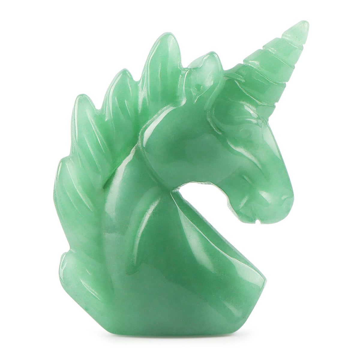 Artistone 2" Green Aventurine Jade Unicorn Stone Figurines Hand-Carved Crystal Unicorn Ornament Statue Symbol of Courage Sculpture Decoration Gift