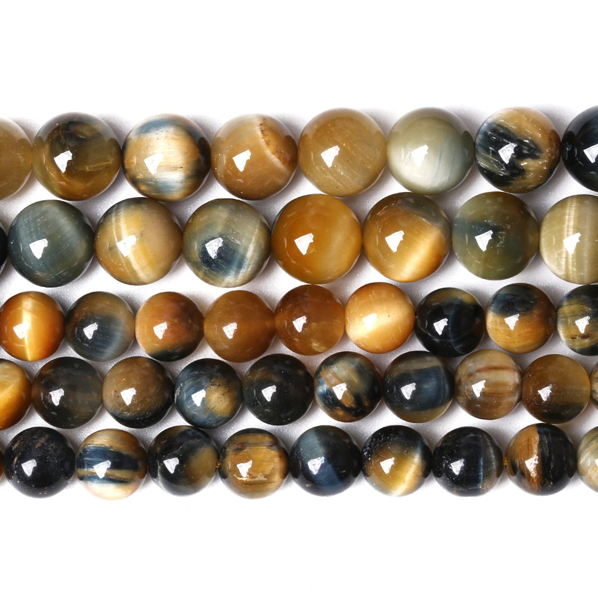 6mm 60PCS Natural Stone Dreamlike Blue Tiger Eye Beads for Jewelry Making DIY Bracelet