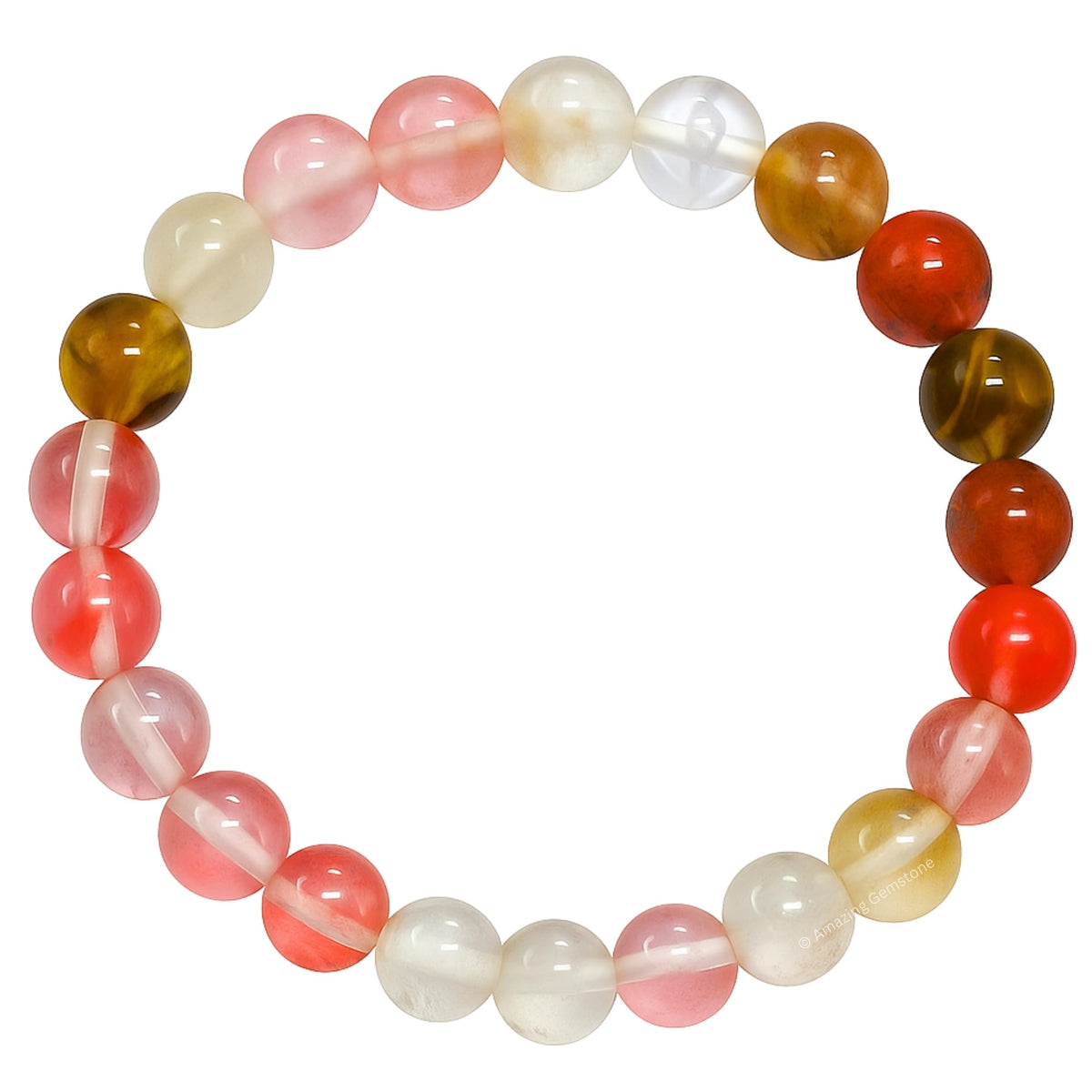 Amazing Gemstone Crystal Bracelet for Women Men's Gifts - Protection Healing Crystal Bracelet - 8mm Gemstone Beaded Stretchable Bracelet Pulseras Para Hombres Mujer Stocking Stuffers Mothers Day Gift (Multi Cherry Quartz)
